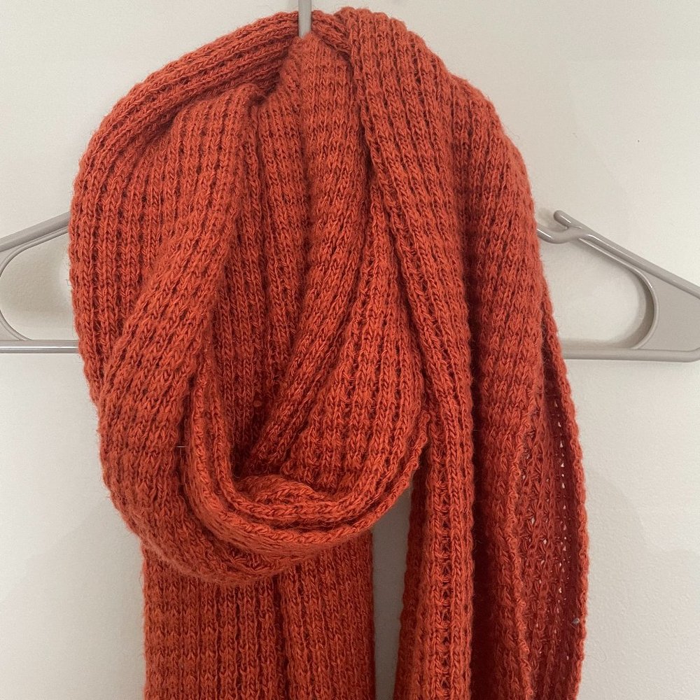 Burnt Orange Knit Scarf